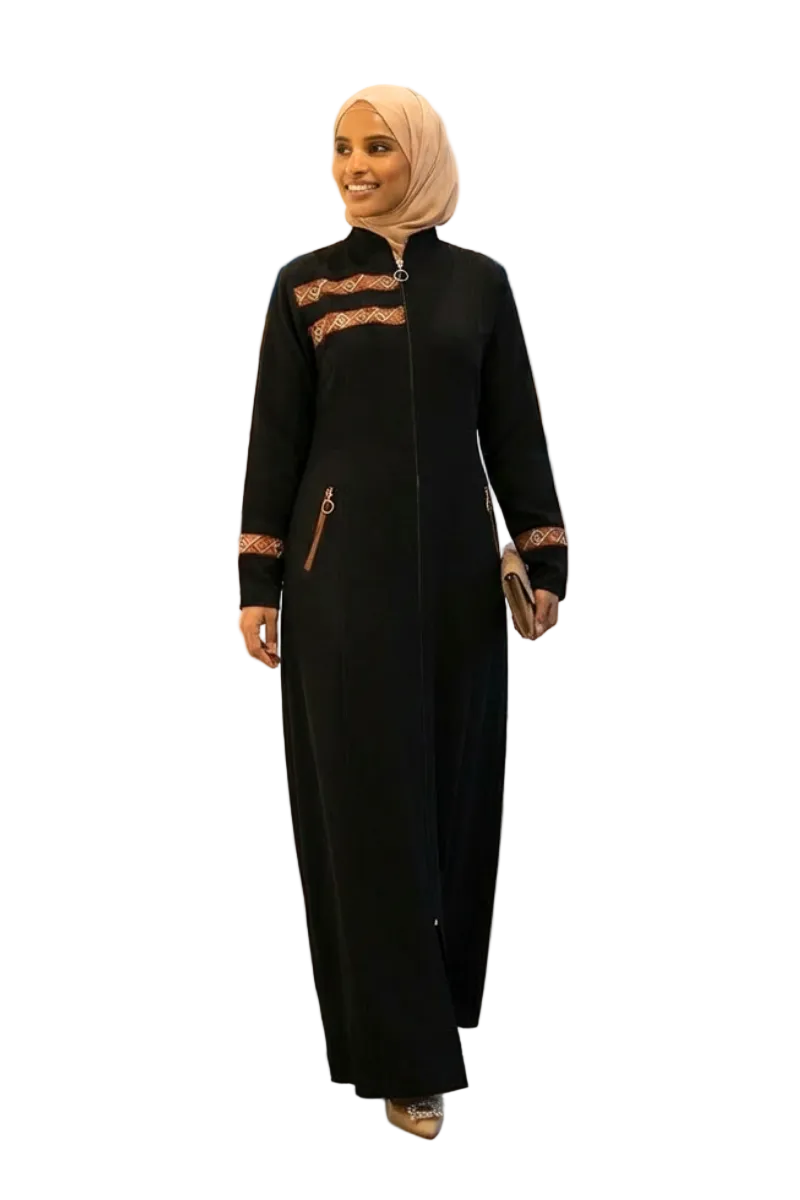 Amara Embroidered Black Abaya