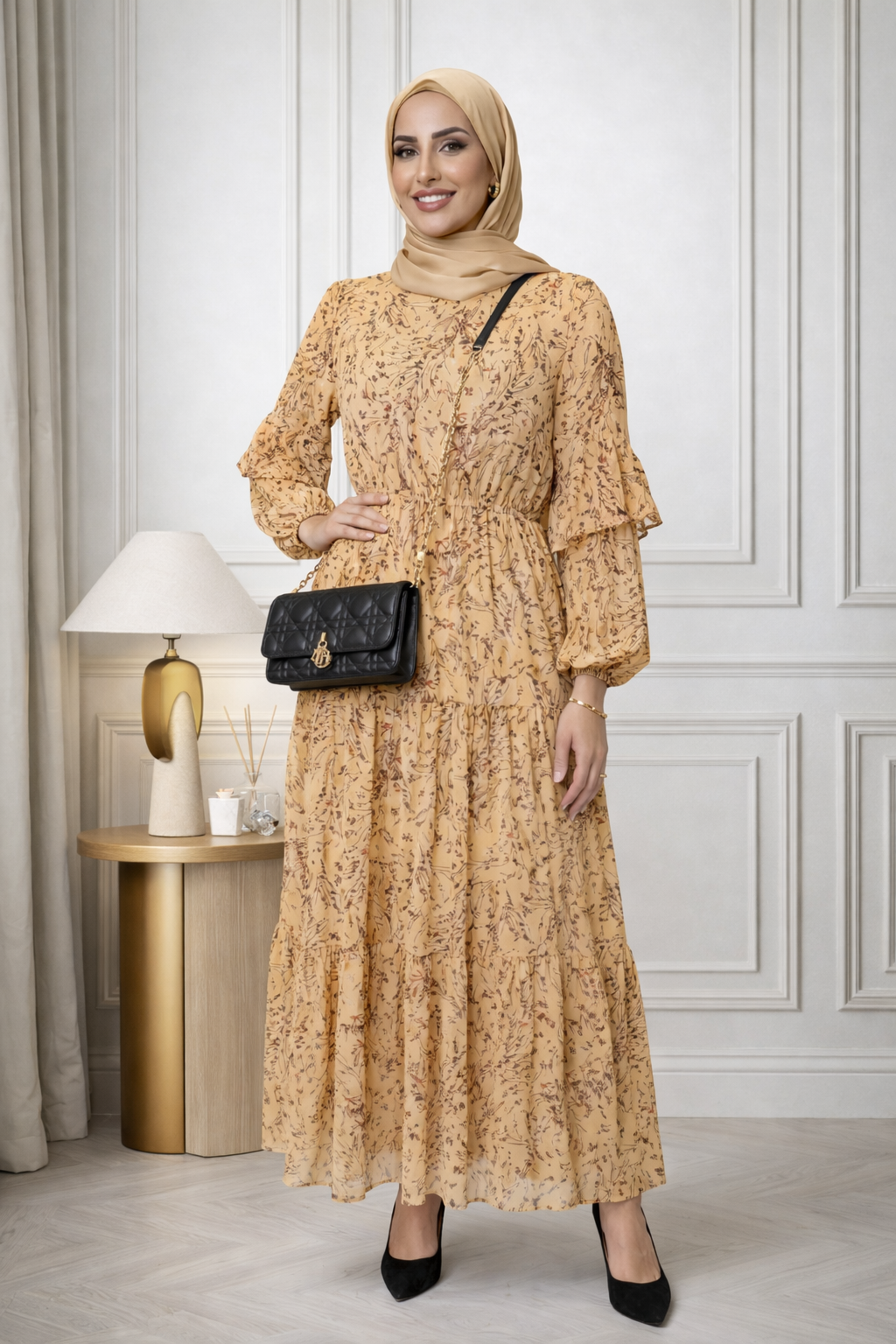 Floral Chiffon Maxi Dress