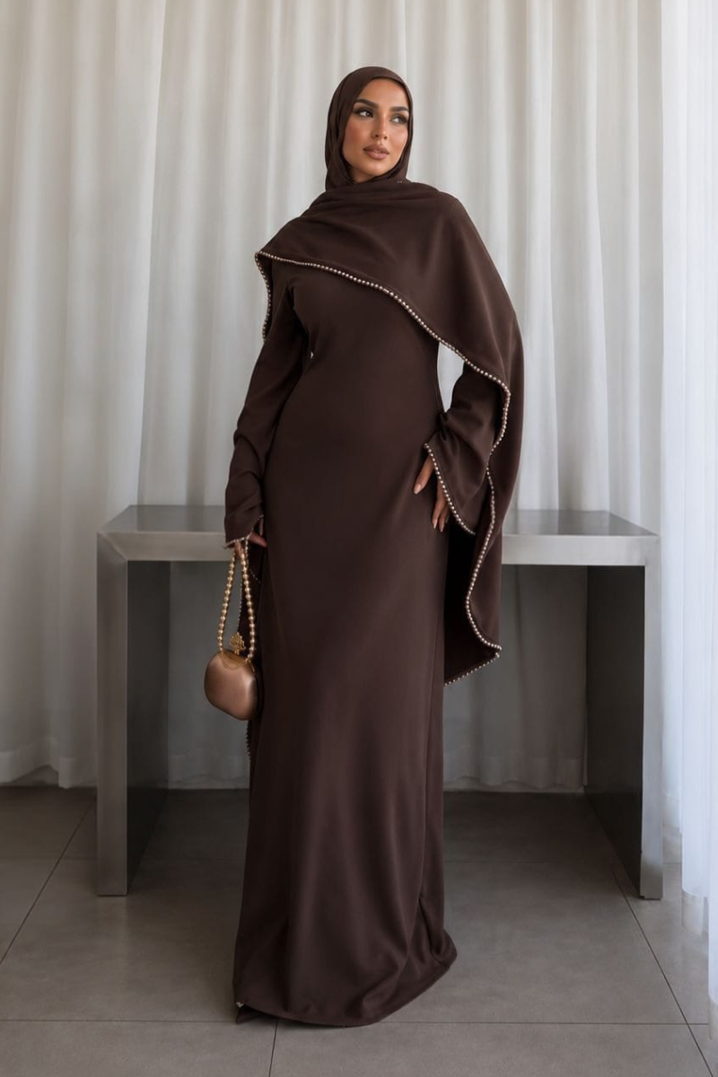 Beaded Cape Drape Abaya
