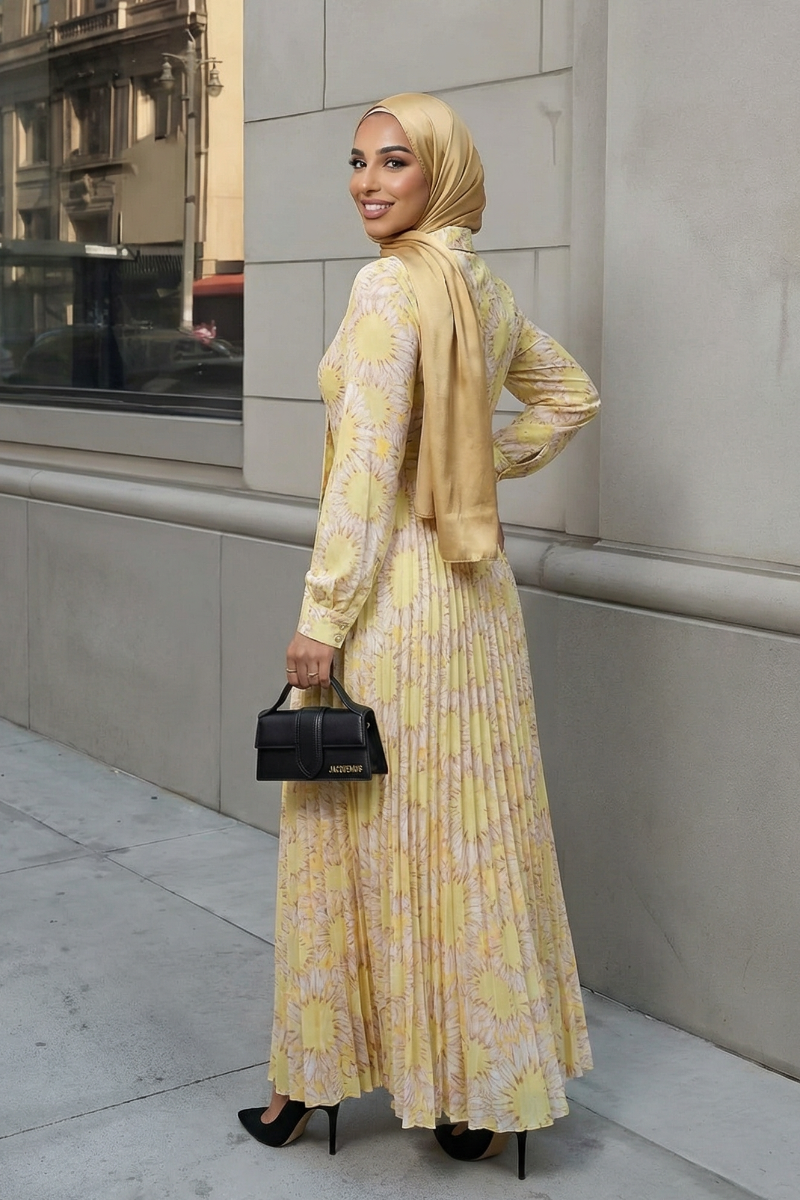 Golden Petal Maxi Dress