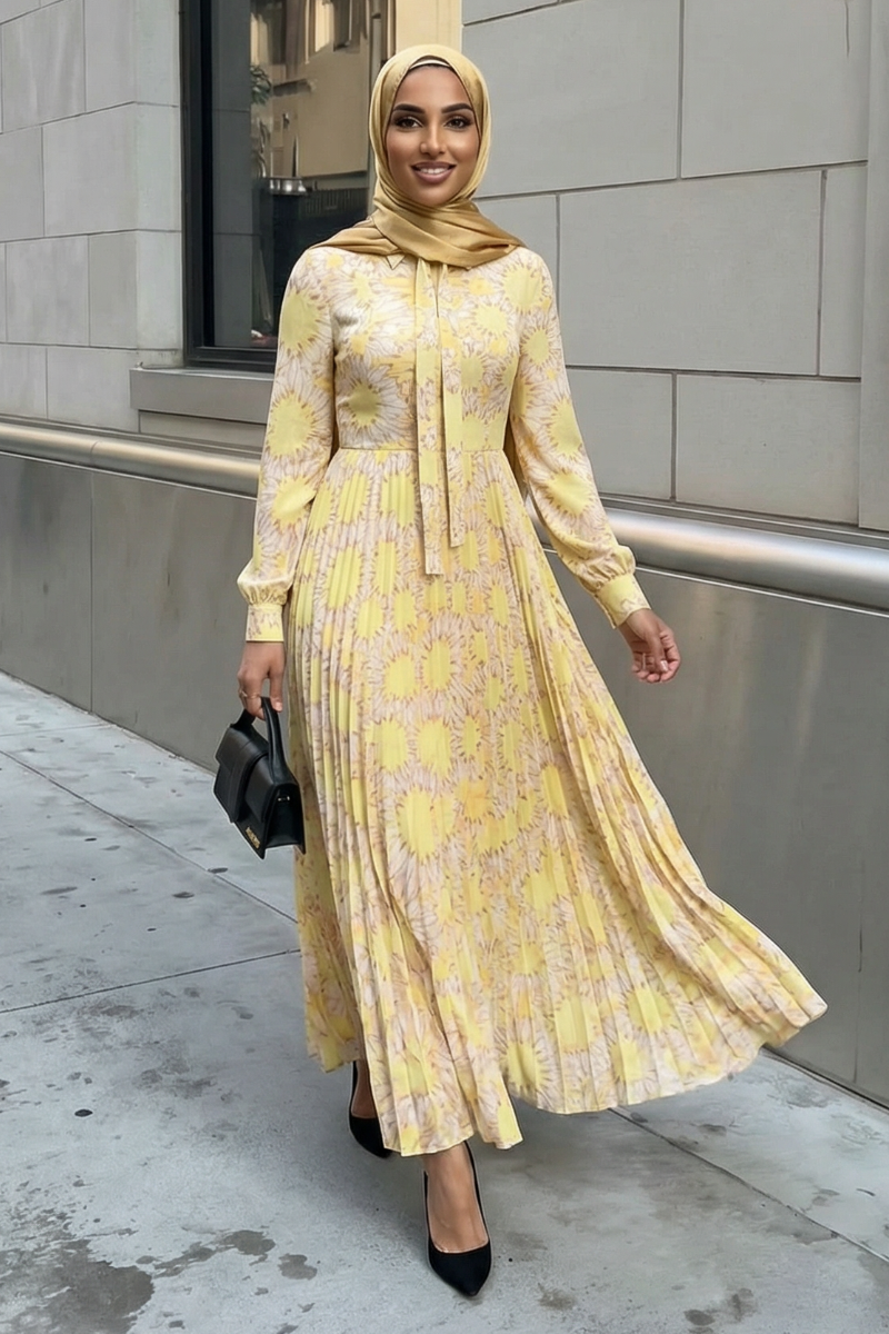 Golden Petal Maxi Dress