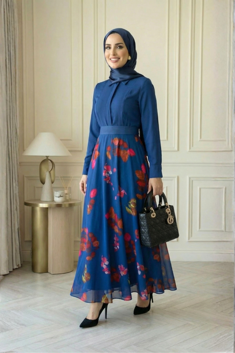 Luxe Harmony Maxi Dress - Teal Blue