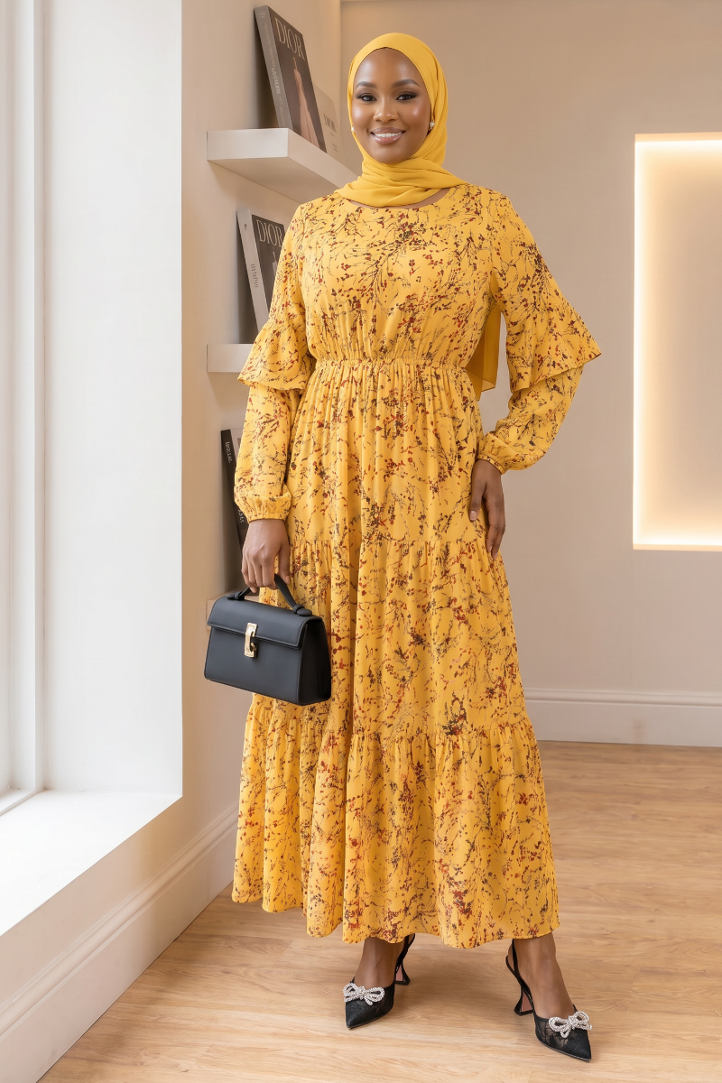 Floral Chiffon Maxi Dress