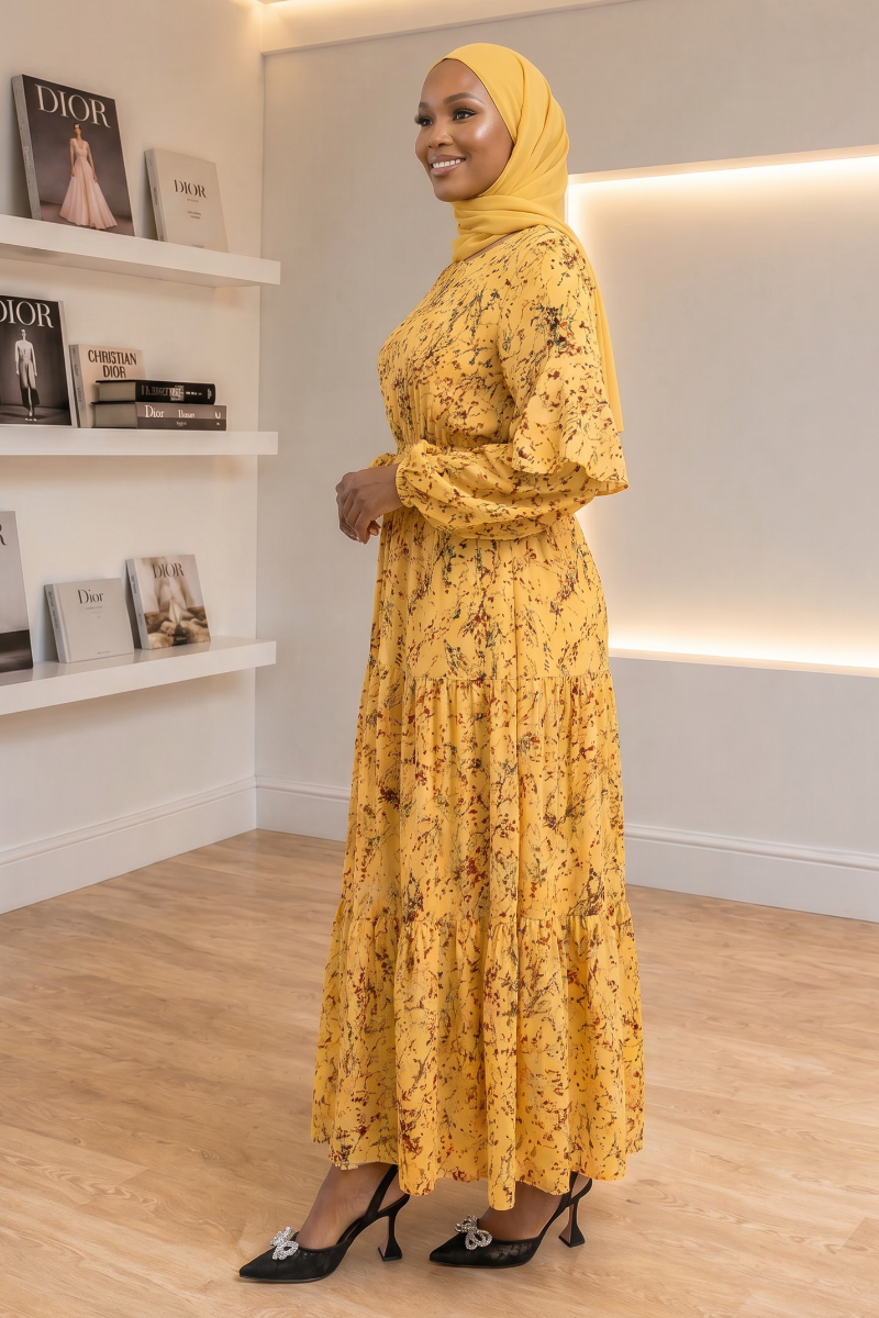 Floral Chiffon Maxi Dress