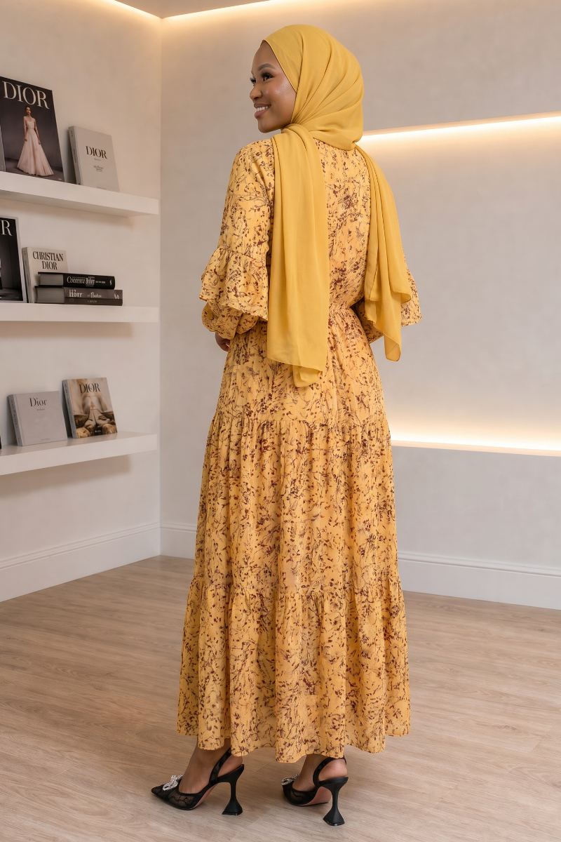 Floral Chiffon Maxi Dress