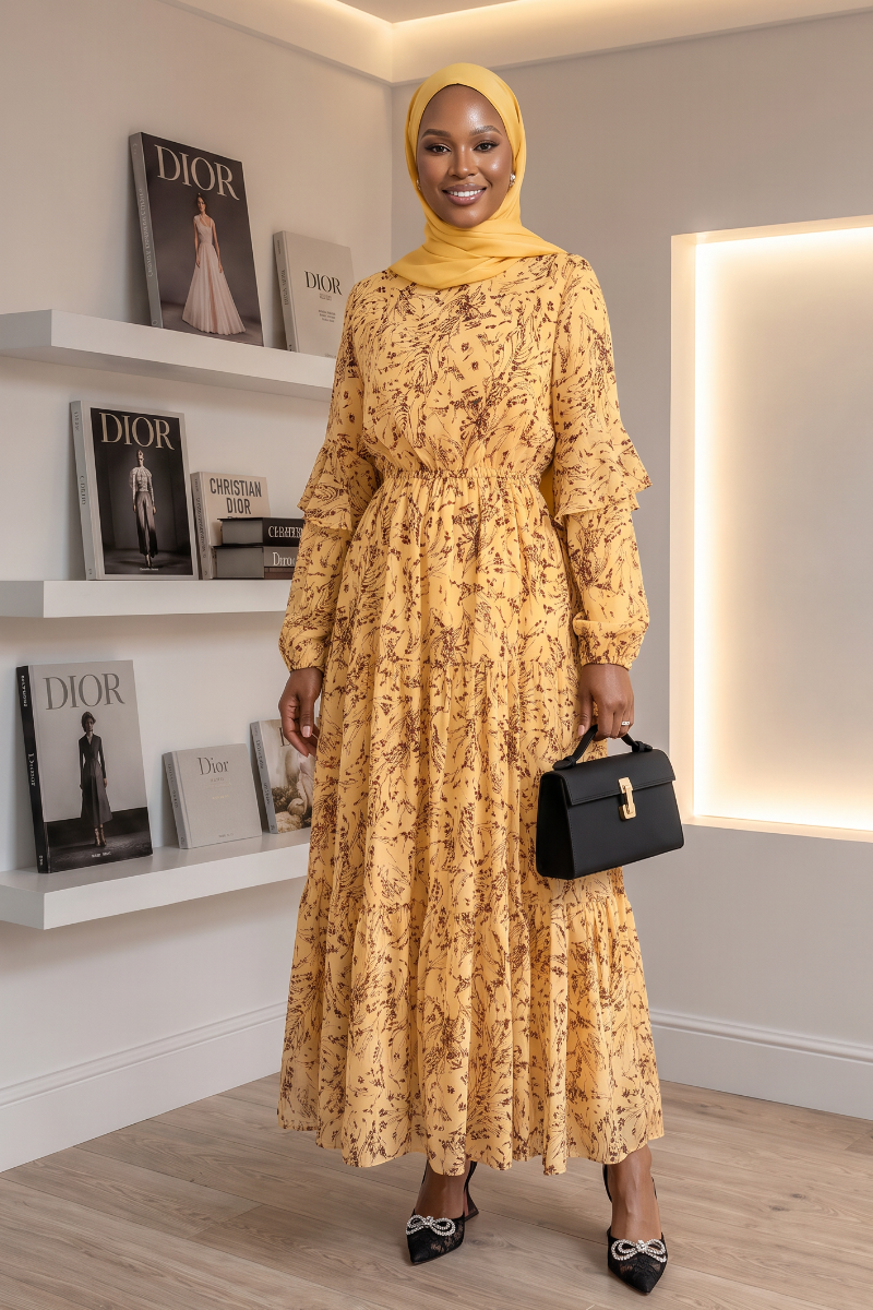 Floral Chiffon Maxi Dress
