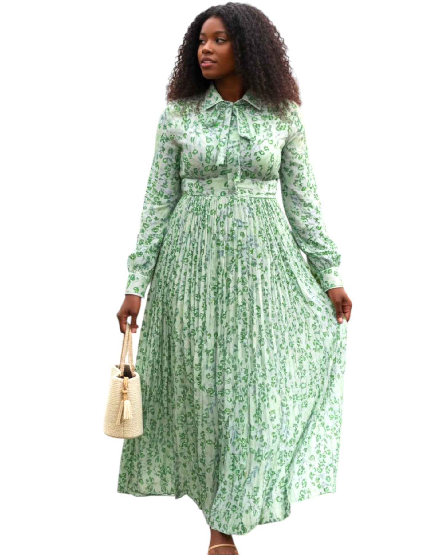 Sage Bloom Maxi Dress