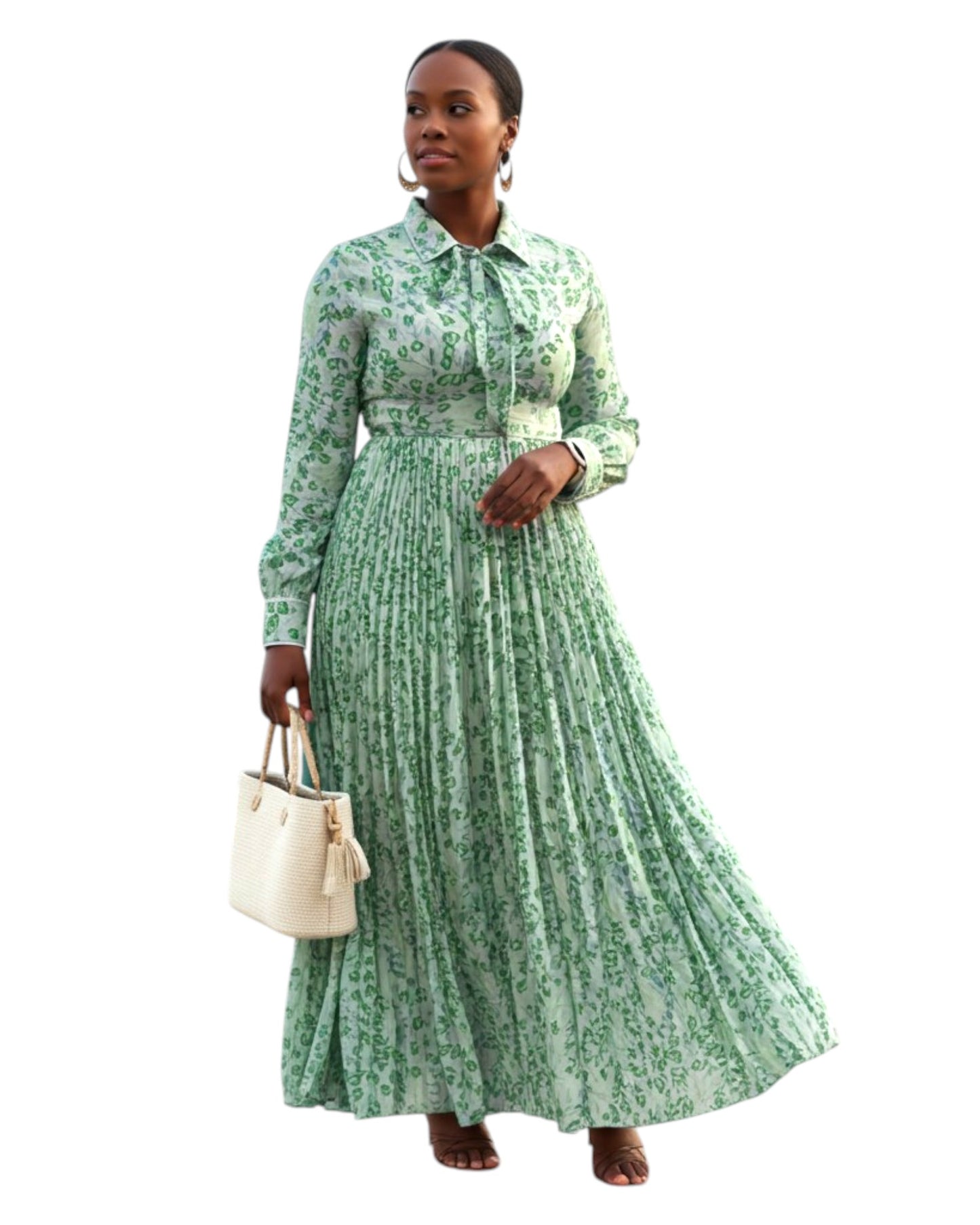 Sage Bloom Maxi Dress