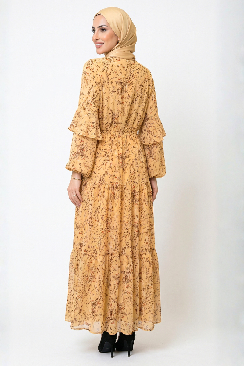 Floral Chiffon Maxi Dress