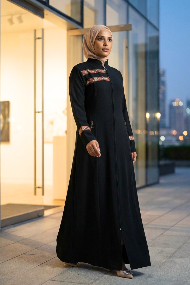 Amara Embroidered Black Abaya