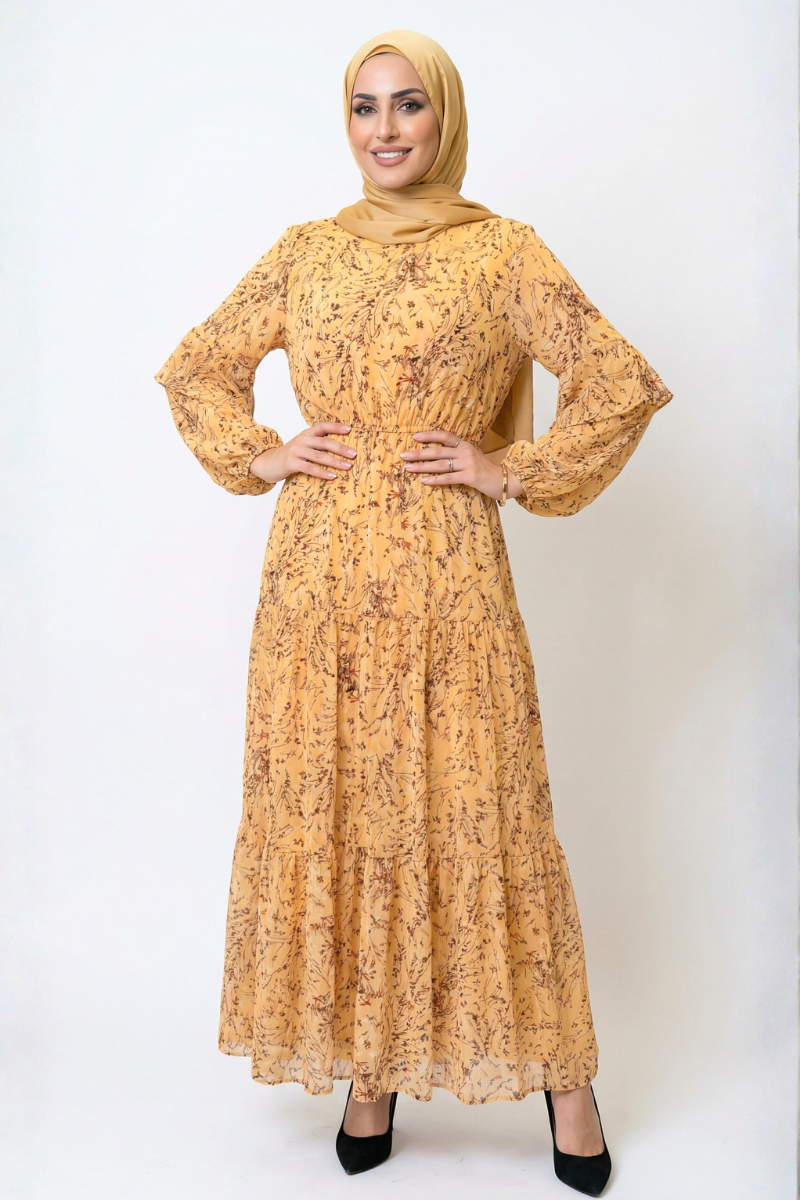 Floral Chiffon Maxi Dress