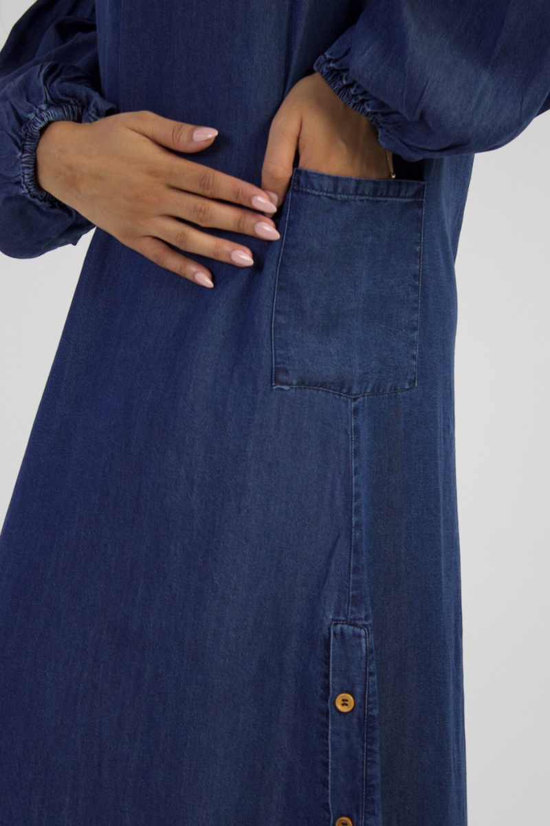 Urban Blue Denim Maxi Dress