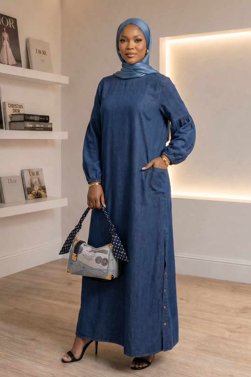 Urban Blue Denim Maxi Dress