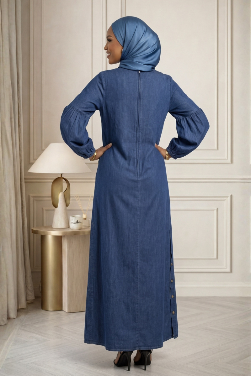 Urban Blue Denim Maxi Dress