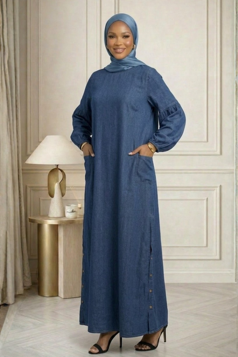 Urban Blue Denim Maxi Dress