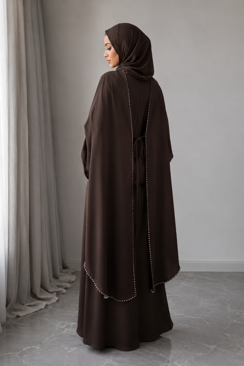 Beaded Cape Drape Abaya