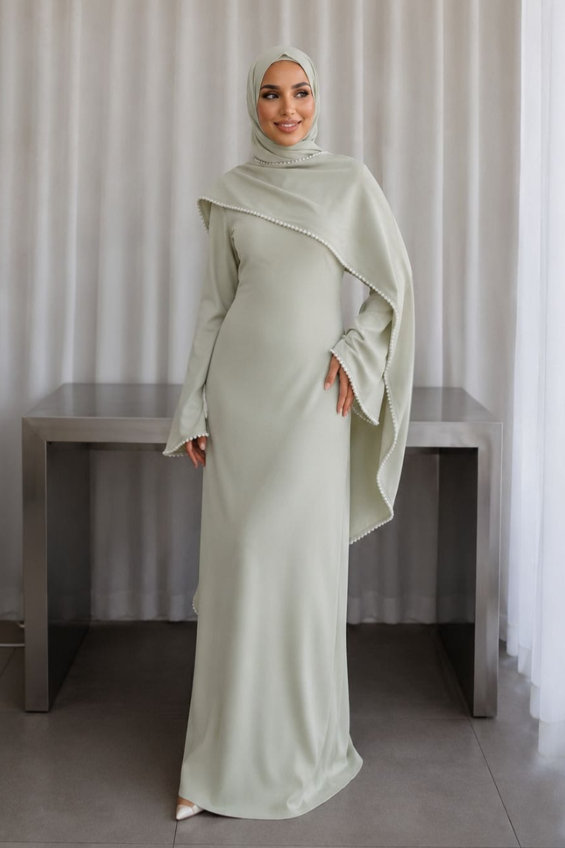 Beaded Cape Drape Abaya