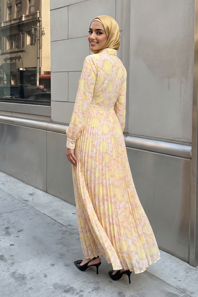 Golden Petal Maxi Dress