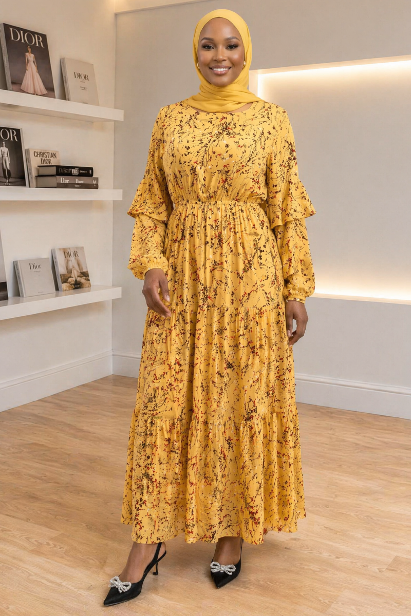 Floral Chiffon Maxi Dress