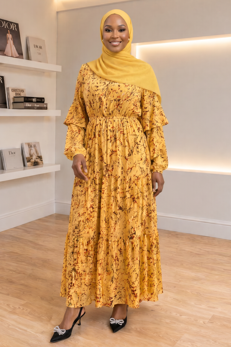 Floral Chiffon Maxi Dress
