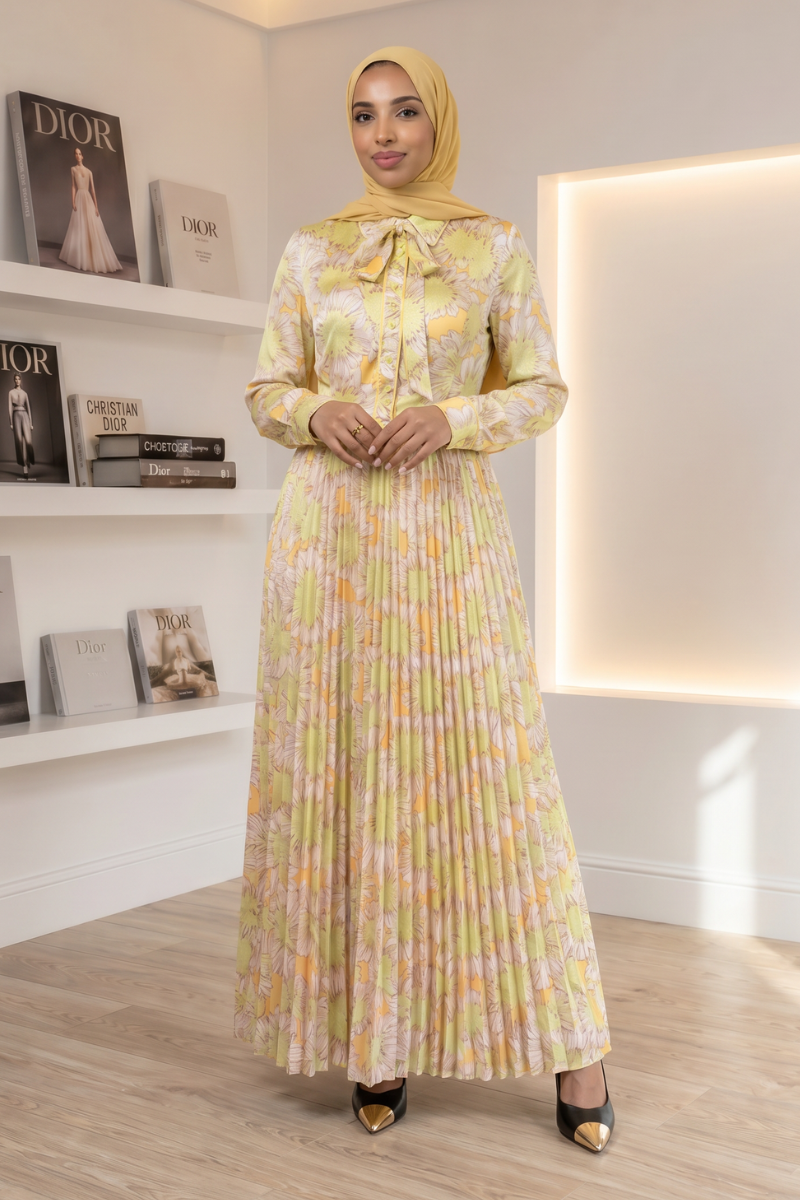Golden Petal Maxi Dress