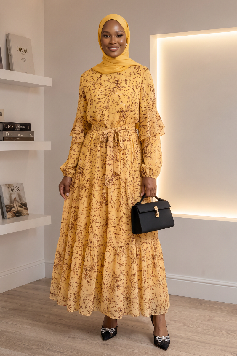 Floral Chiffon Maxi Dress