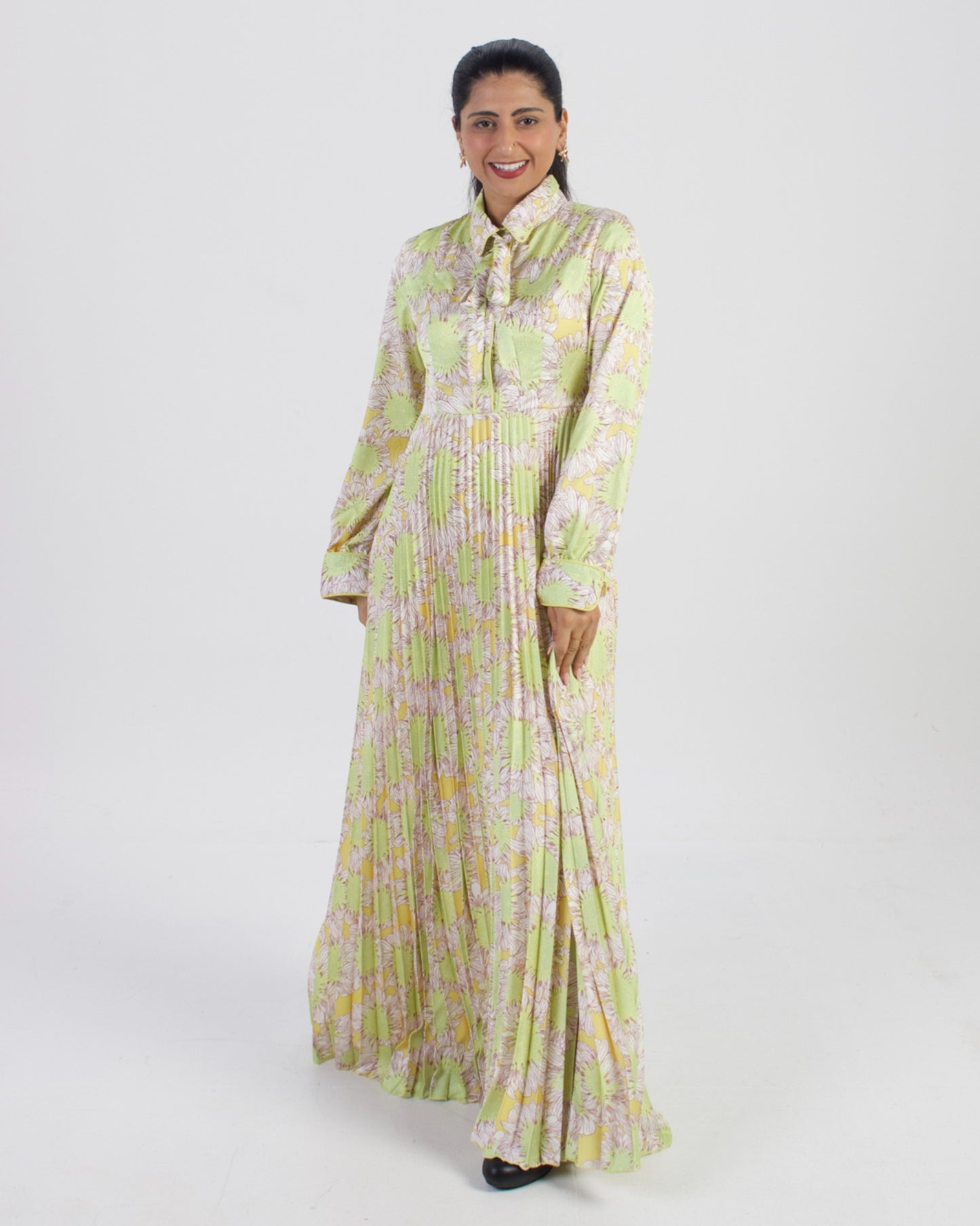 Golden Petal Maxi Dress