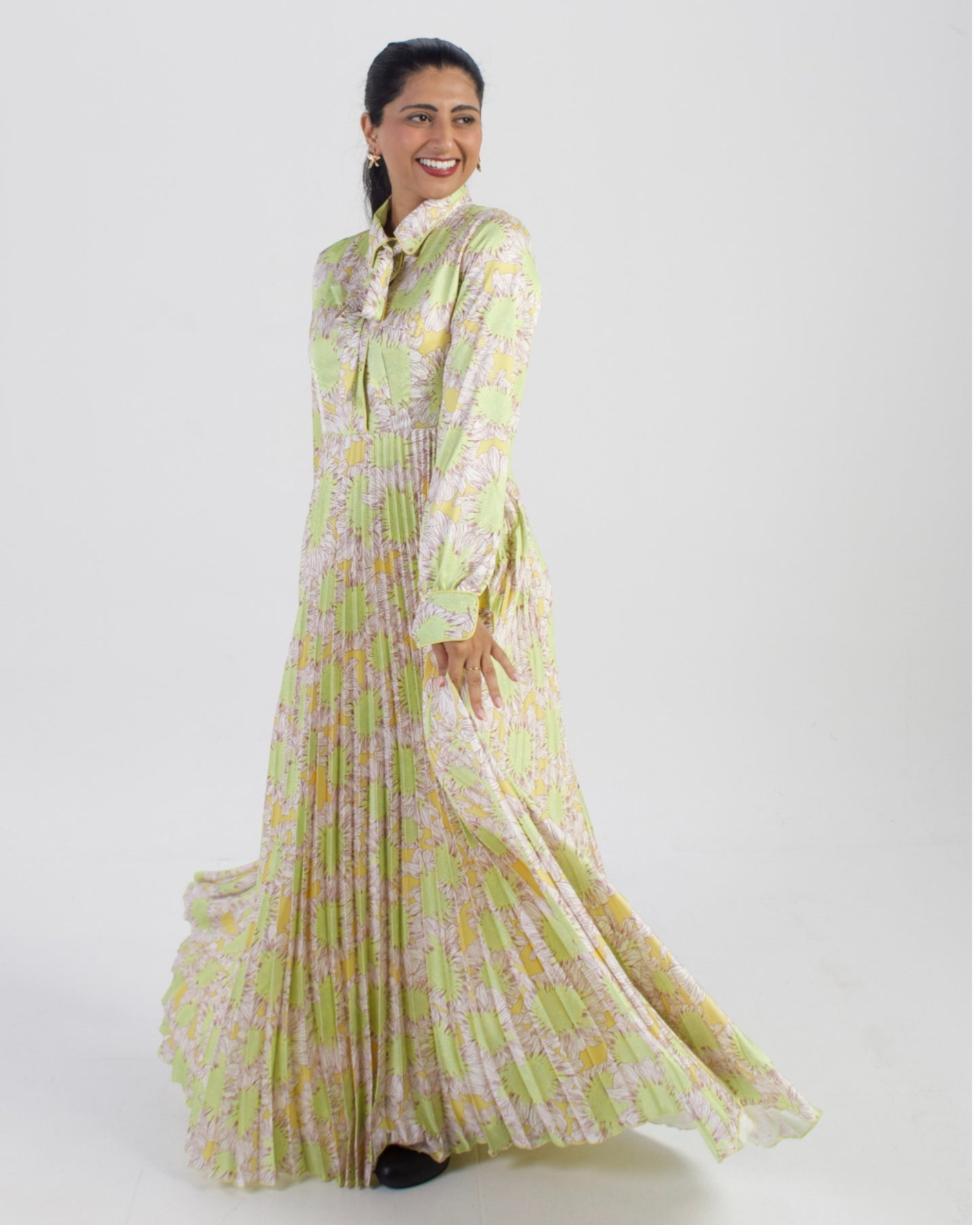 Golden Petal Maxi Dress