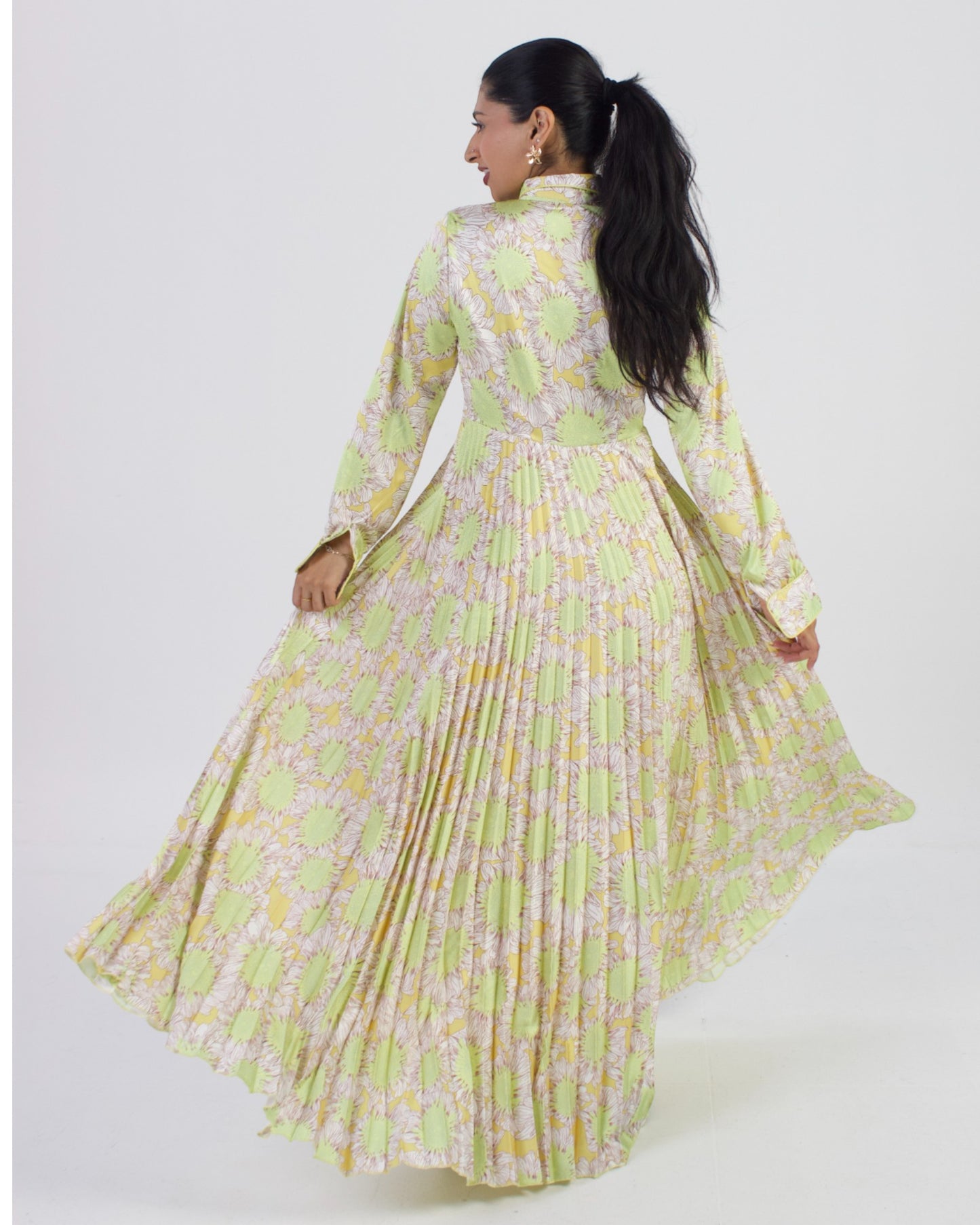 Golden Petal Maxi Dress