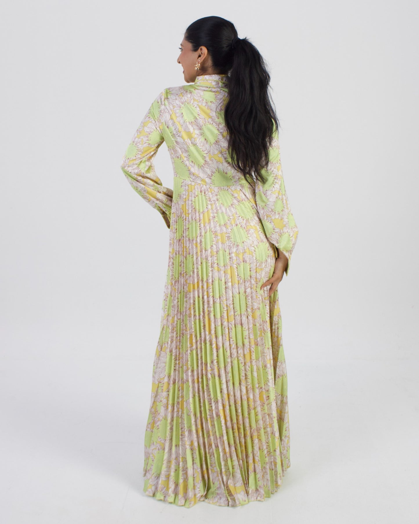 Golden Petal Maxi Dress