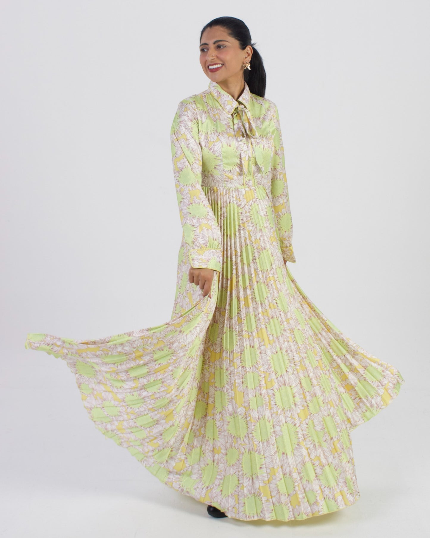 Golden Petal Maxi Dress