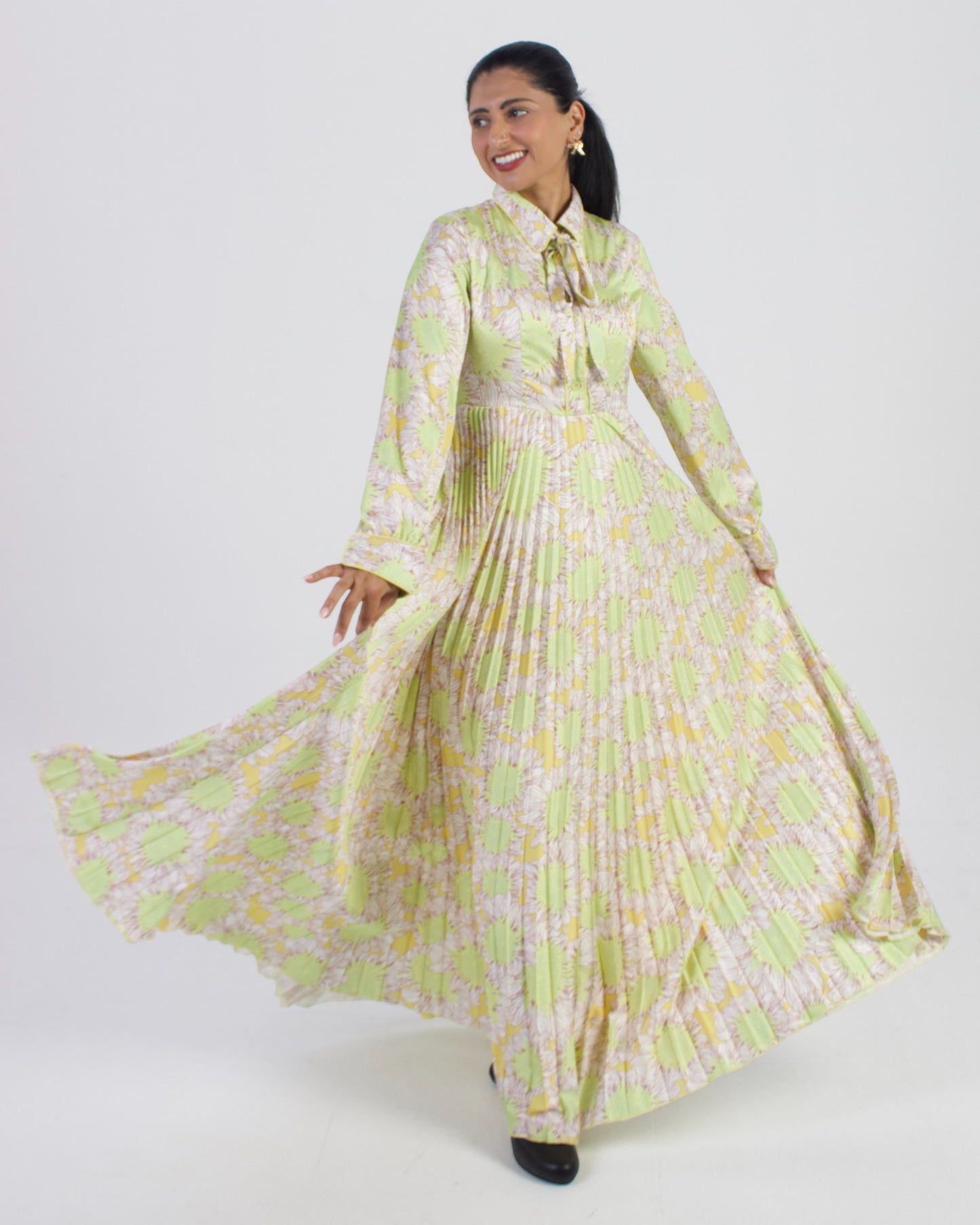 Golden Petal Maxi Dress