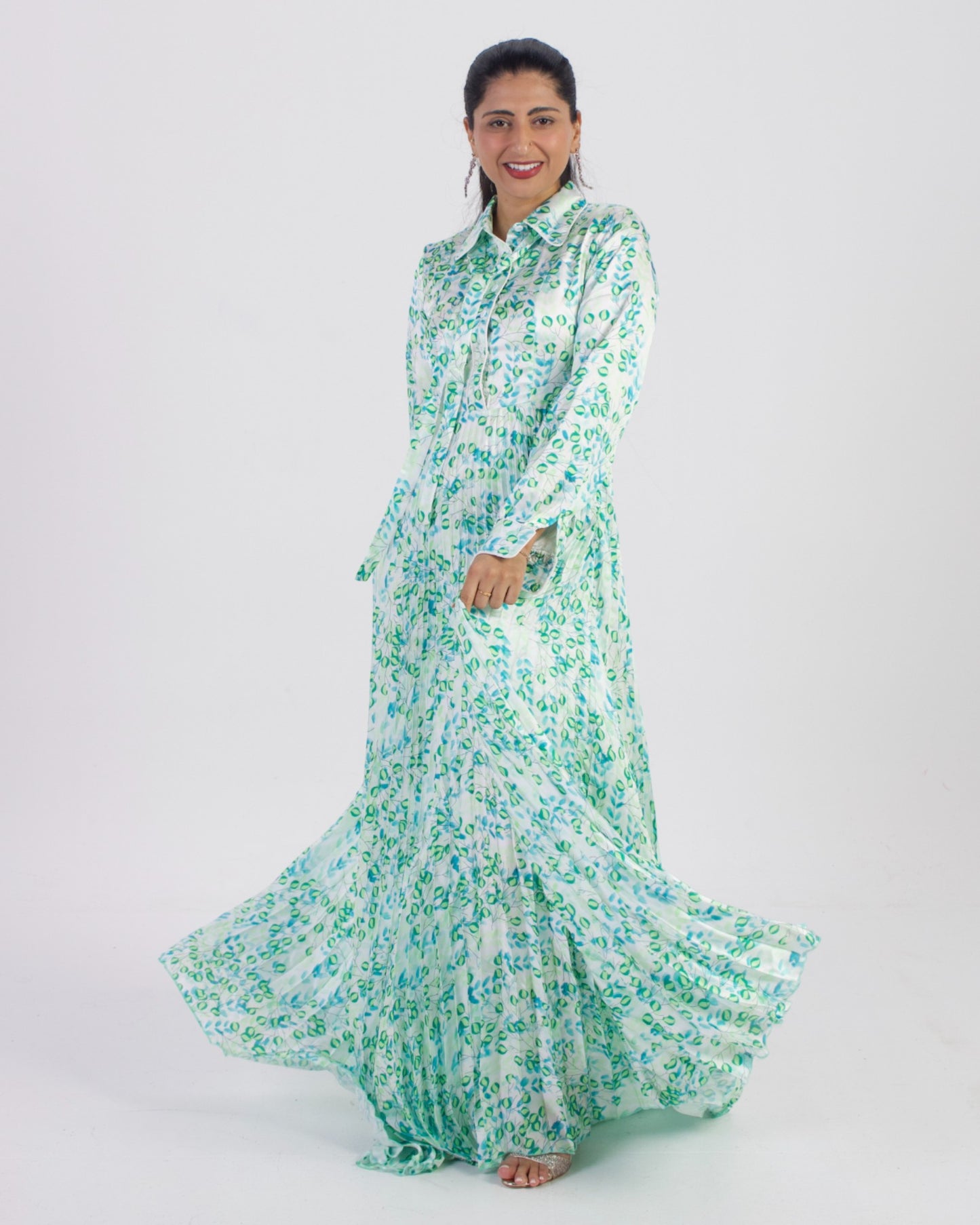 Sage Bloom Maxi Dress