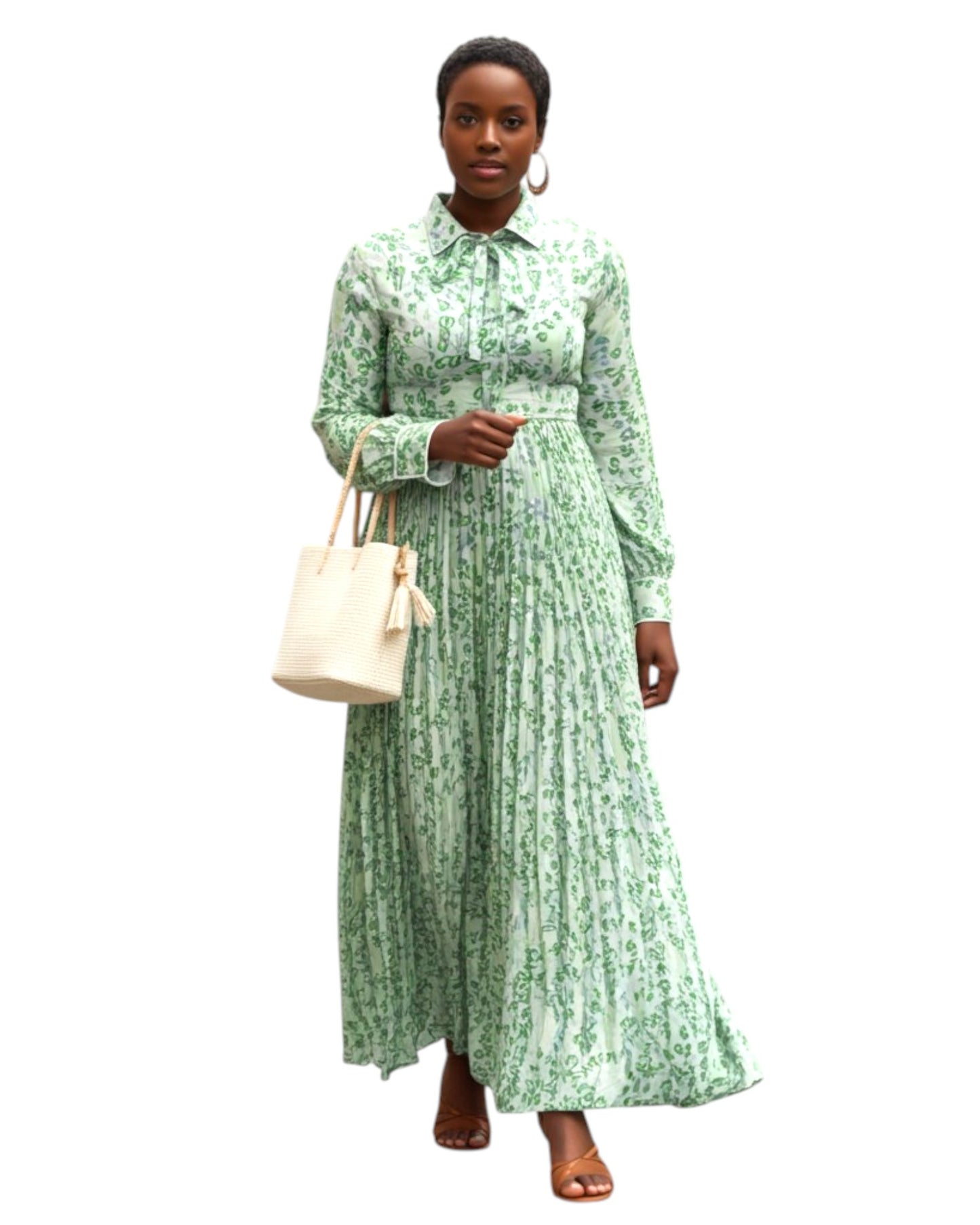 Sage Bloom Maxi Dress