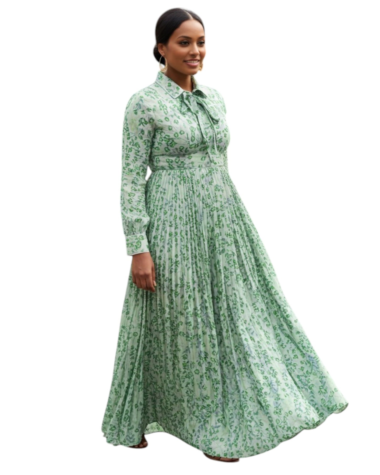 Sage Bloom Maxi Dress