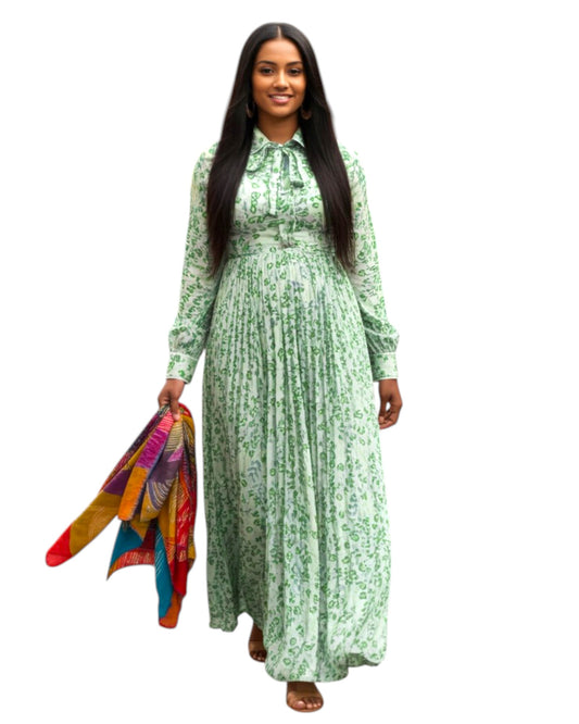 Sage Bloom Maxi Dress