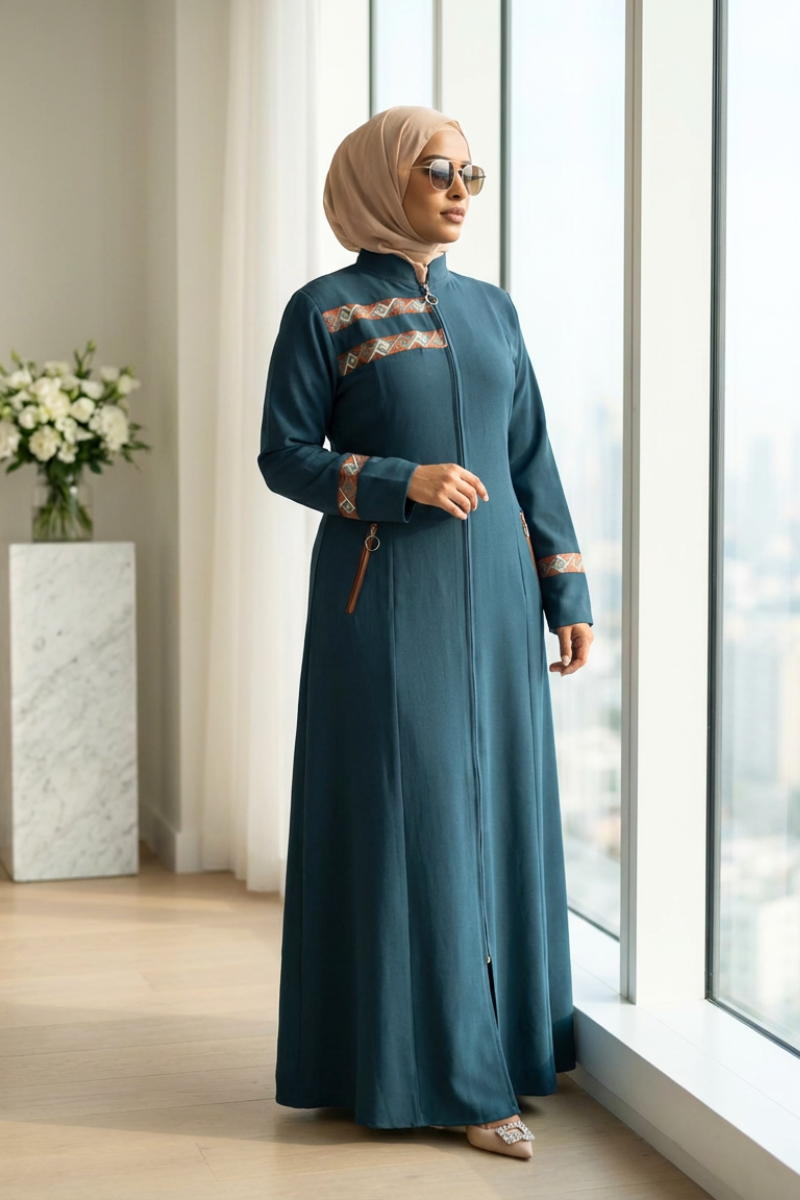 Amara Embroidered Black Abaya