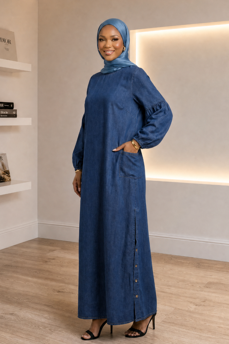 Urban Blue Denim Maxi Dress