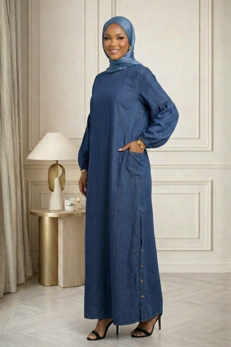 Urban Blue Denim Maxi Dress